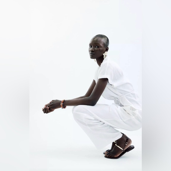 ZARA Belted Linen Blouse - Picture 3 of 9